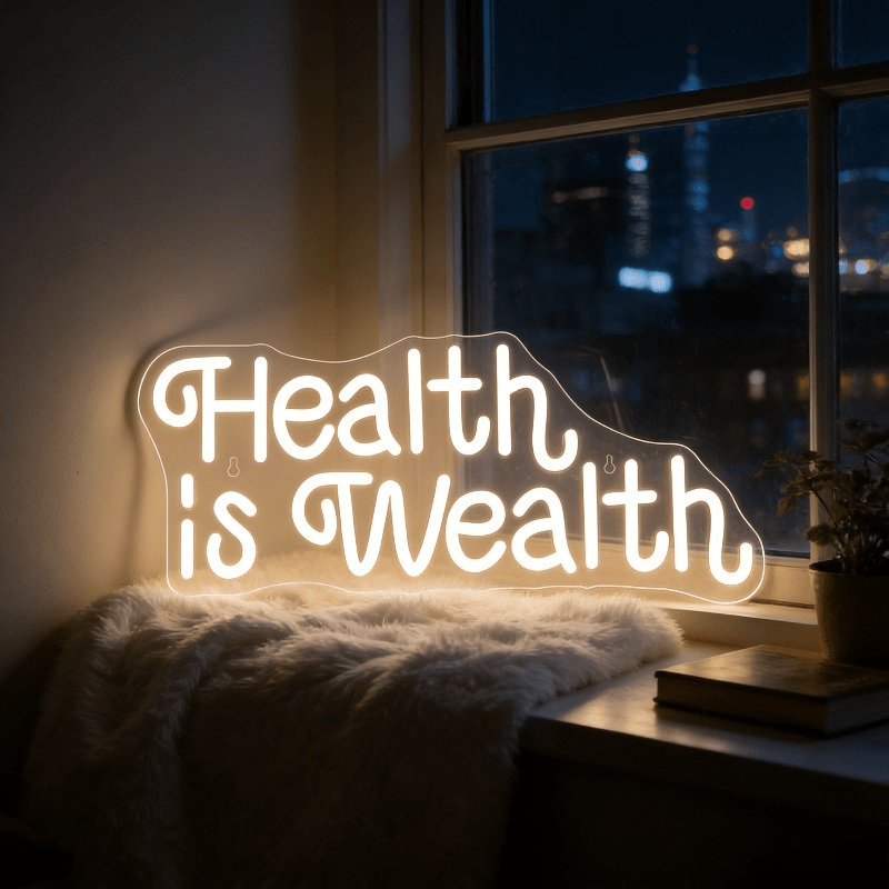 Health Wellness Lifestyle - ป้ายไฟนีออน LED ข้อความ 